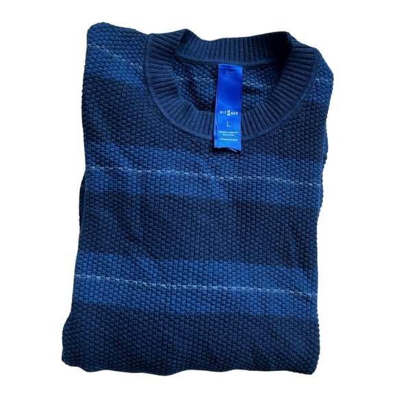 Kit and Ace Merino Wool Blend Sweaters Men’s Navy Waffle Knit Size L - Picture 7 of 10